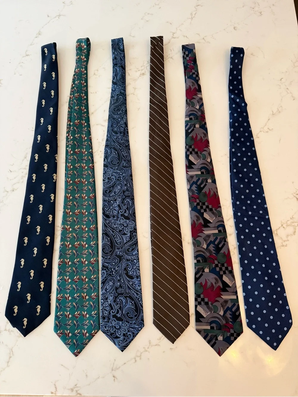 Vintage Designer Silk Necktie Lot